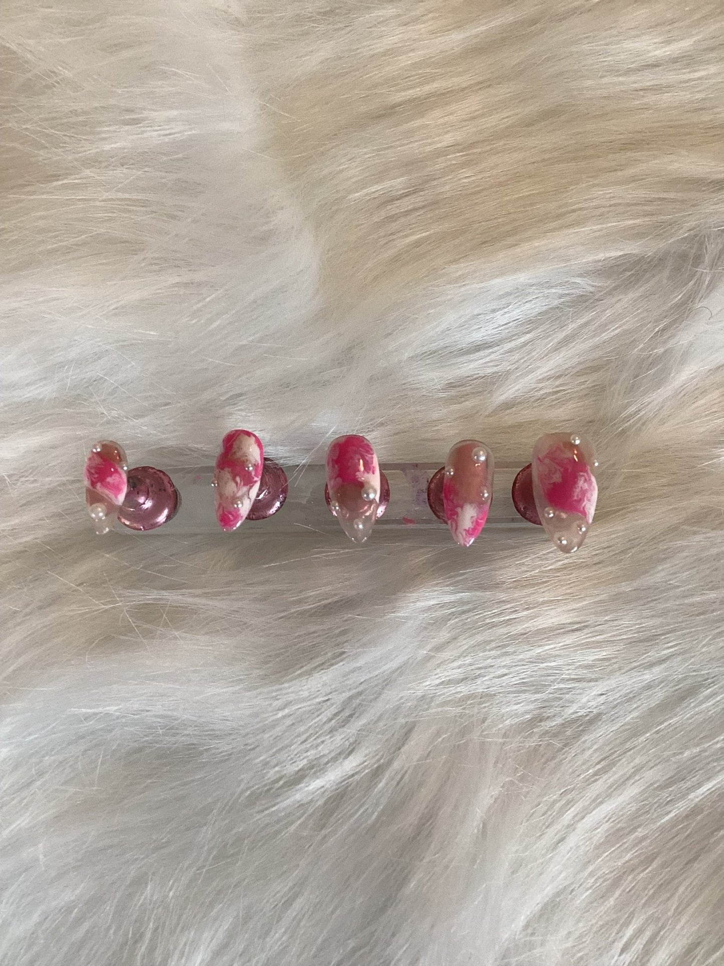 Pink n Pearl Press Ons - Kay’s Custom Nails