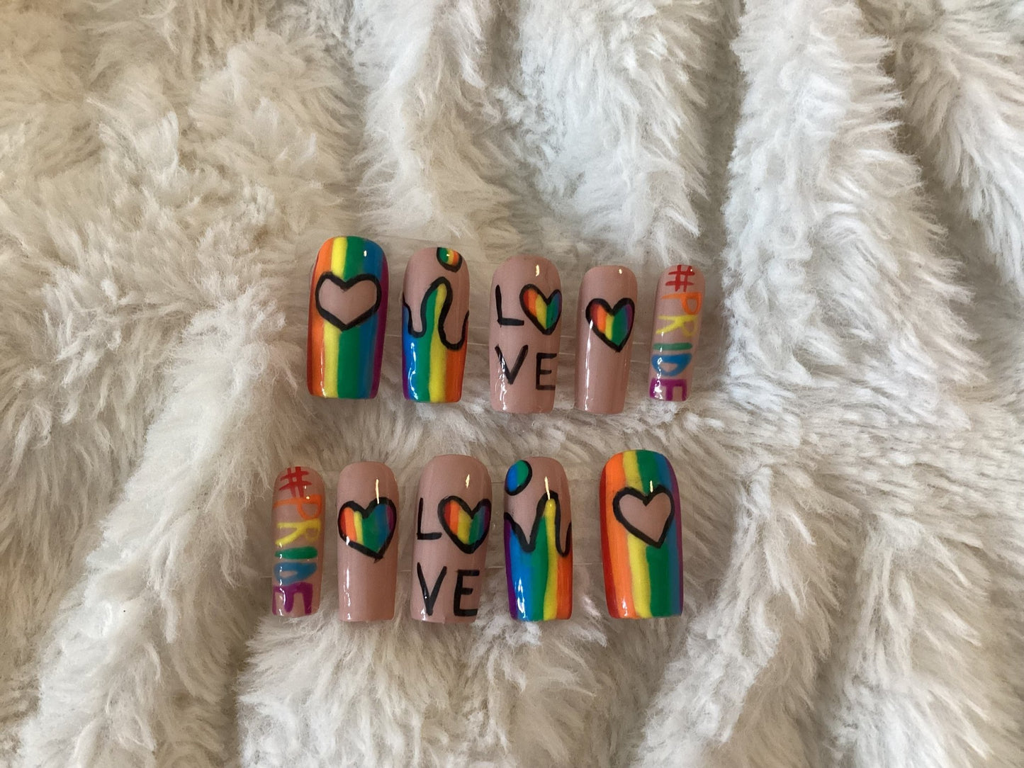 Pride Love Press Ons - Kay’s Custom Nails