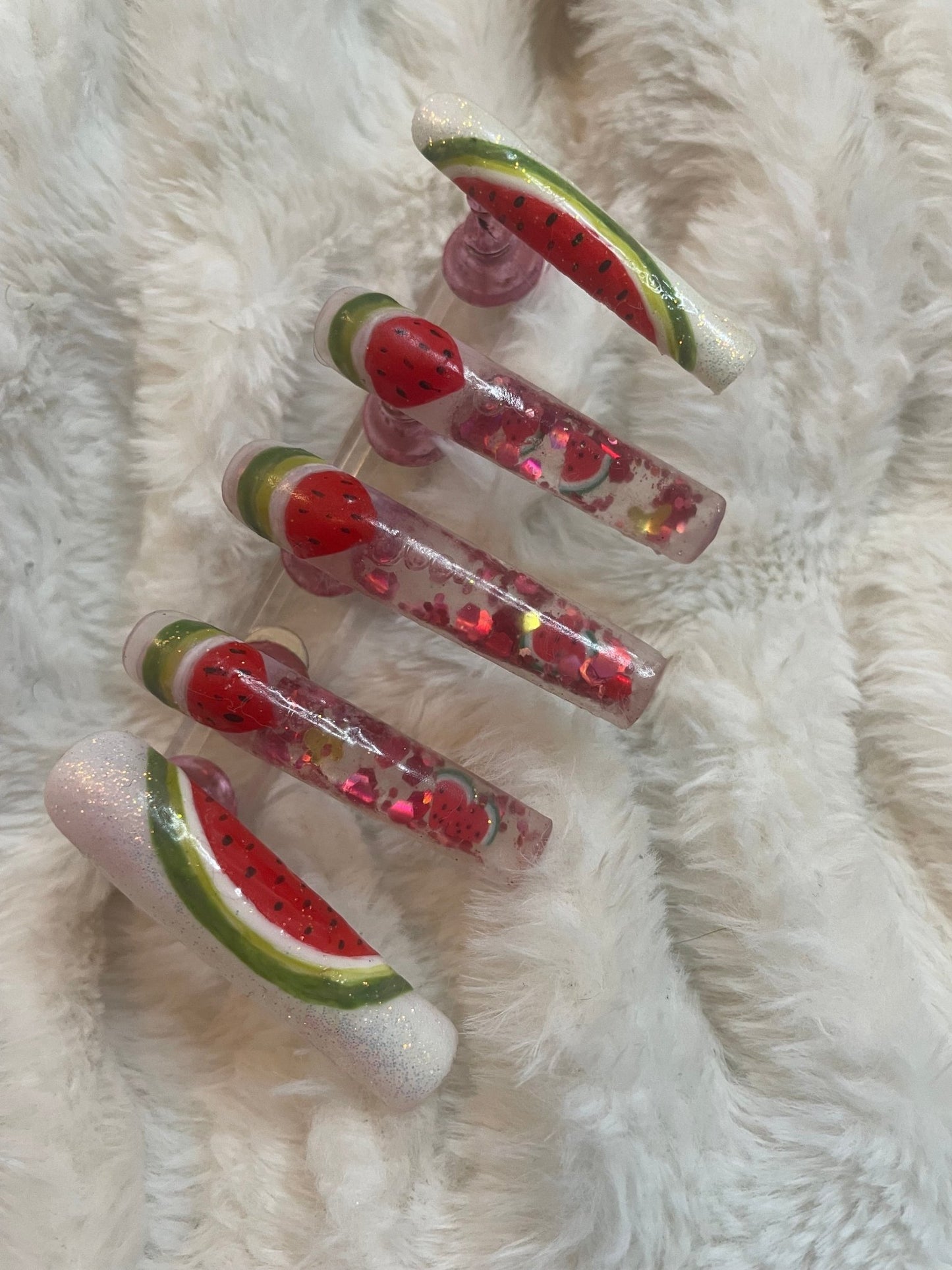 Watermelon Aqua Nail Set - Kay’s Custom Nails